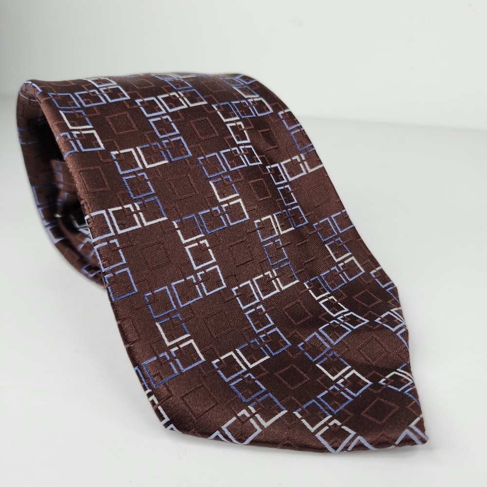 WEMBLEY Brown/Blue Silk Tie.